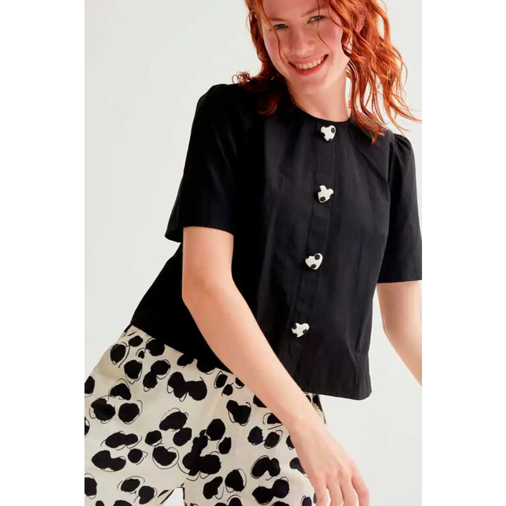 COMPAÑIA FANTASTICA TOP 100% ALGODON CON BOTONES DE CORAZONES