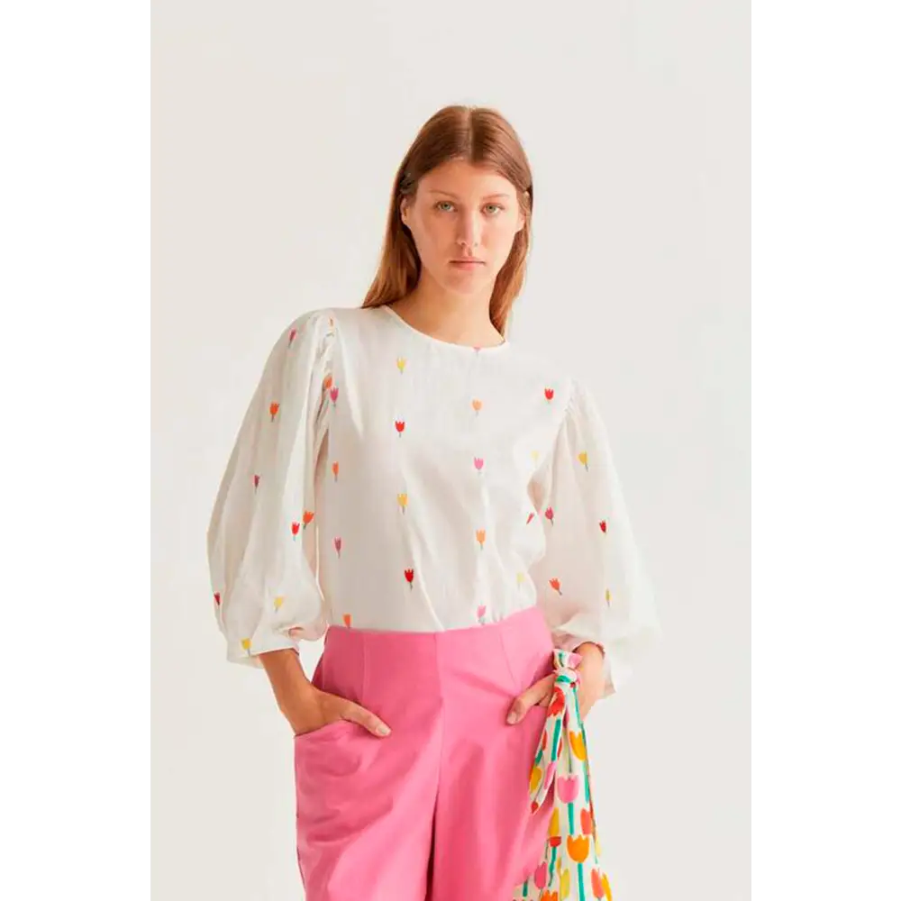 COMPANIA FANTASTICA TOP 100 ALGODON CON ESTAMPADO MULTI TULIP