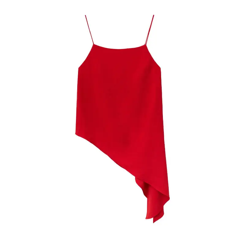 COMPAÑIA FANTASTICA TOP ASIMETRICO TIRANTES ROJO