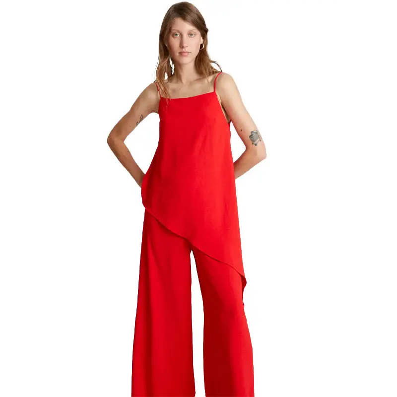 COMPAÑÍA FANTASTICA TOP ASIMÉTRICO TIRANTES ROJO