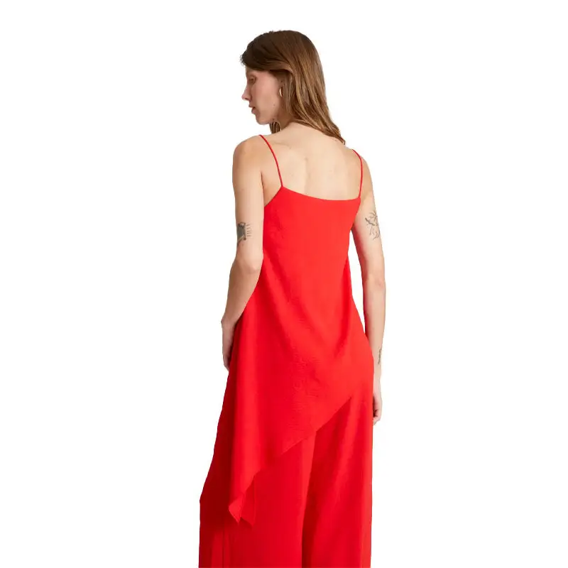 COMPAÑÍA FANTASTICA TOP ASIMÉTRICO TIRANTES ROJO