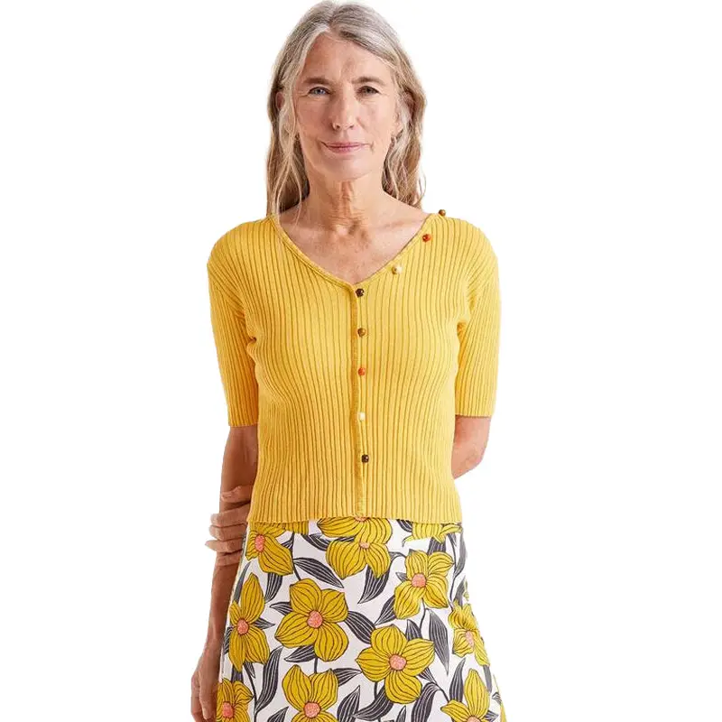 COMPAÑIA FANTASTICA TOP CANALÉ ABALORIOS AMARILLO