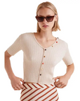 COMPAÑIA FANTASTICA TOP CANALE ABALORIOS BEIGE
