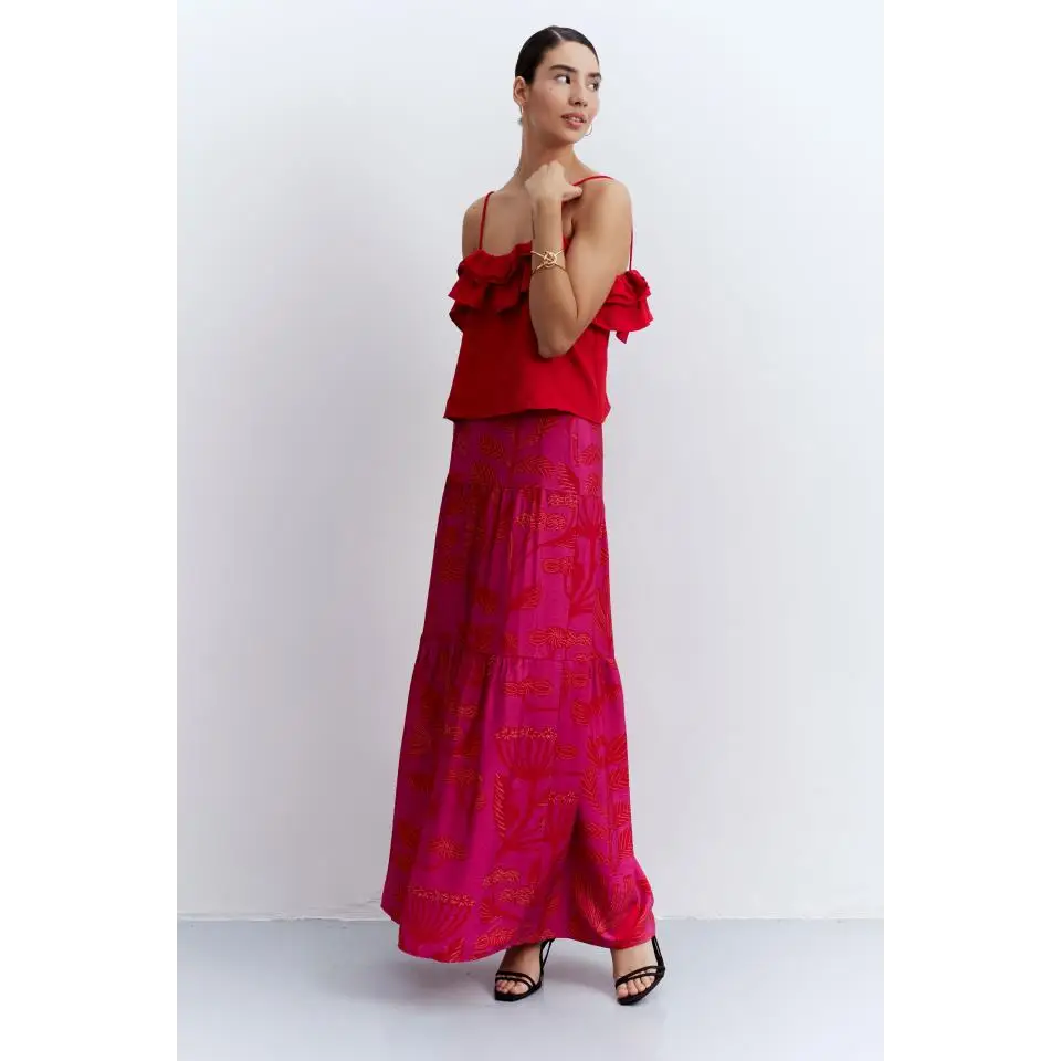 COMPAÑIA FANTASTICA TOP DE VOLANTE ROJO