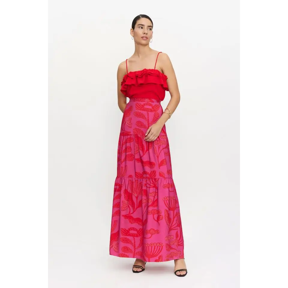 COMPAÑIA FANTASTICA TOP DE VOLANTE ROJO