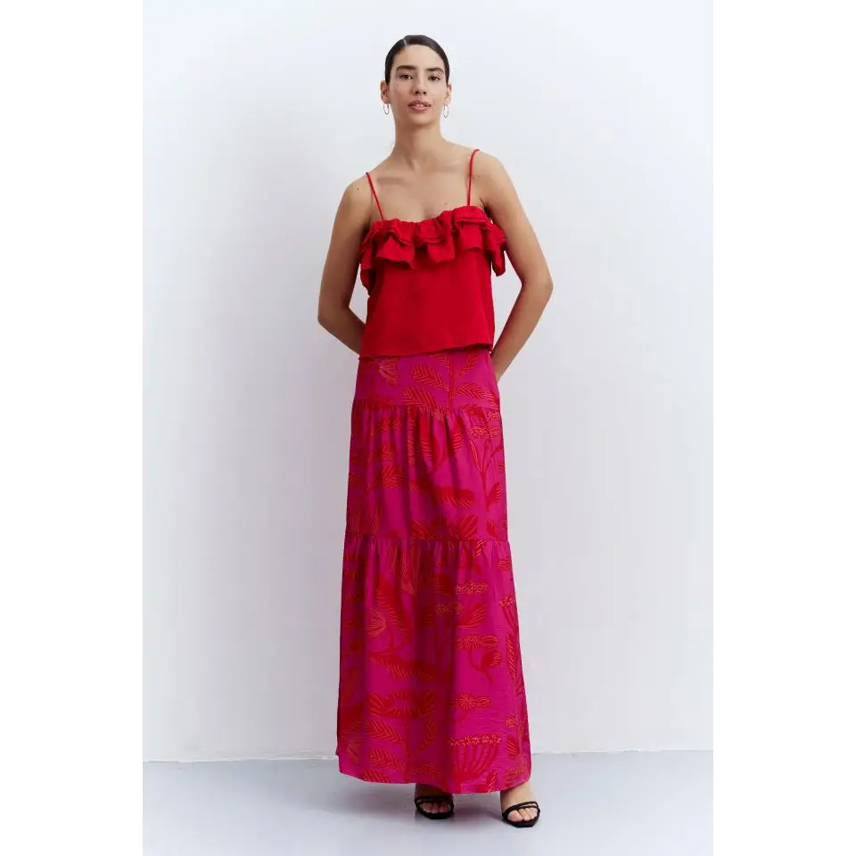 COMPAÑIA FANTASTICA TOP DE VOLANTE ROJO