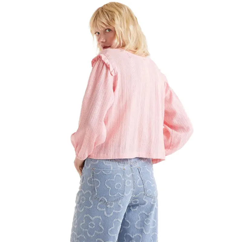 COMPAÑÍA FANTASTICA TOP ESCOTE CUADRADO ROSA