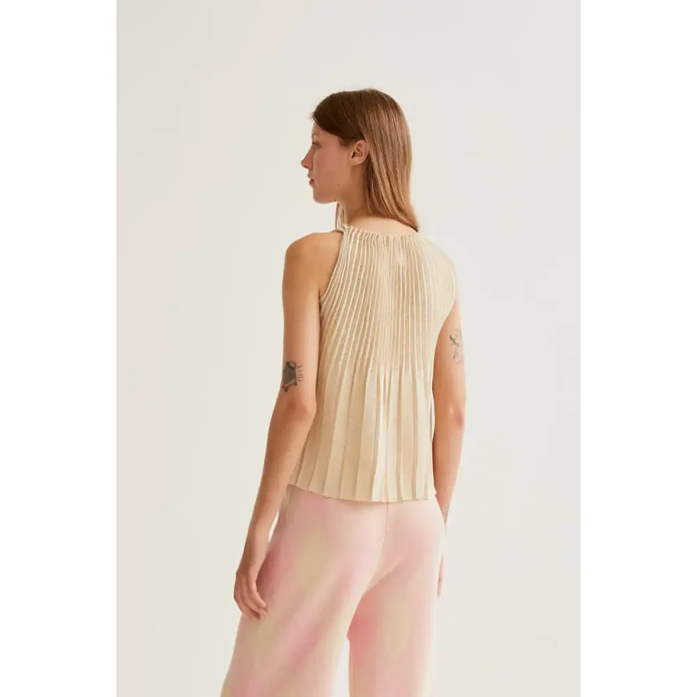 COMPAÑIA FANTASTICA TOP PLISADO BEIGE