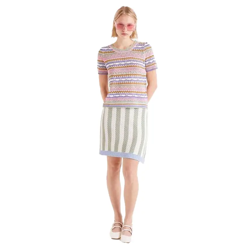 COMPAÑIA FANTASTICA TOP PUNTO CALADO RAYAS MULTICO