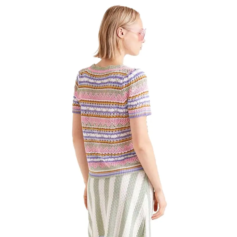 COMPAÑIA FANTASTICA TOP PUNTO CALADO RAYAS MULTICO