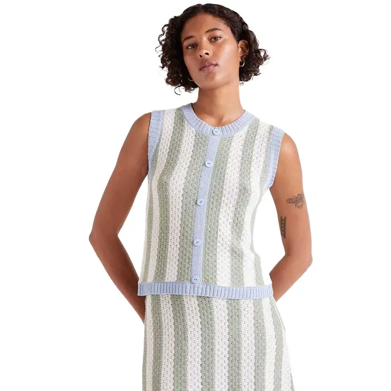 COMPAÑIA FANTASTICA TOP PUNTO SIN MANGAS RAYAS VER