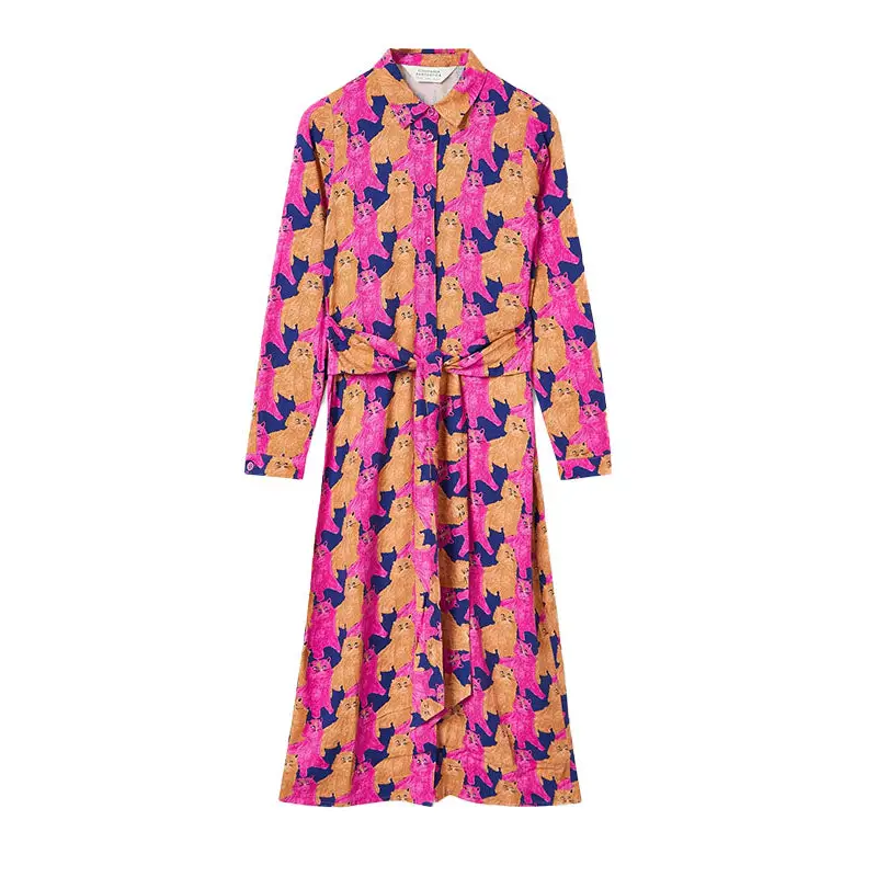 COMPAÑÍA FANTÁSTICA VESTIDO CAMISERO ESTAMPADO