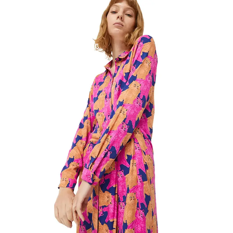 COMPAÑÍA FANTÁSTICA VESTIDO CAMISERO ESTAMPADO