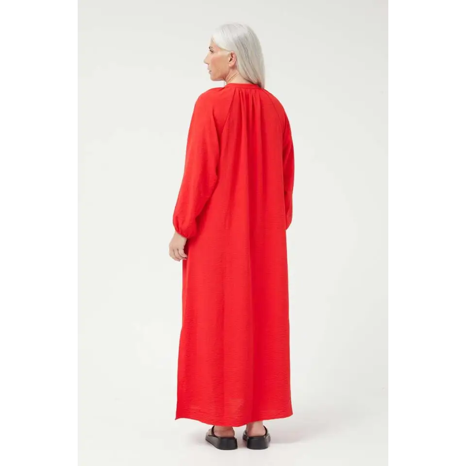 COMPAÑIA FANTASTICA VESTIDO CAMISERO LARGO ROJO