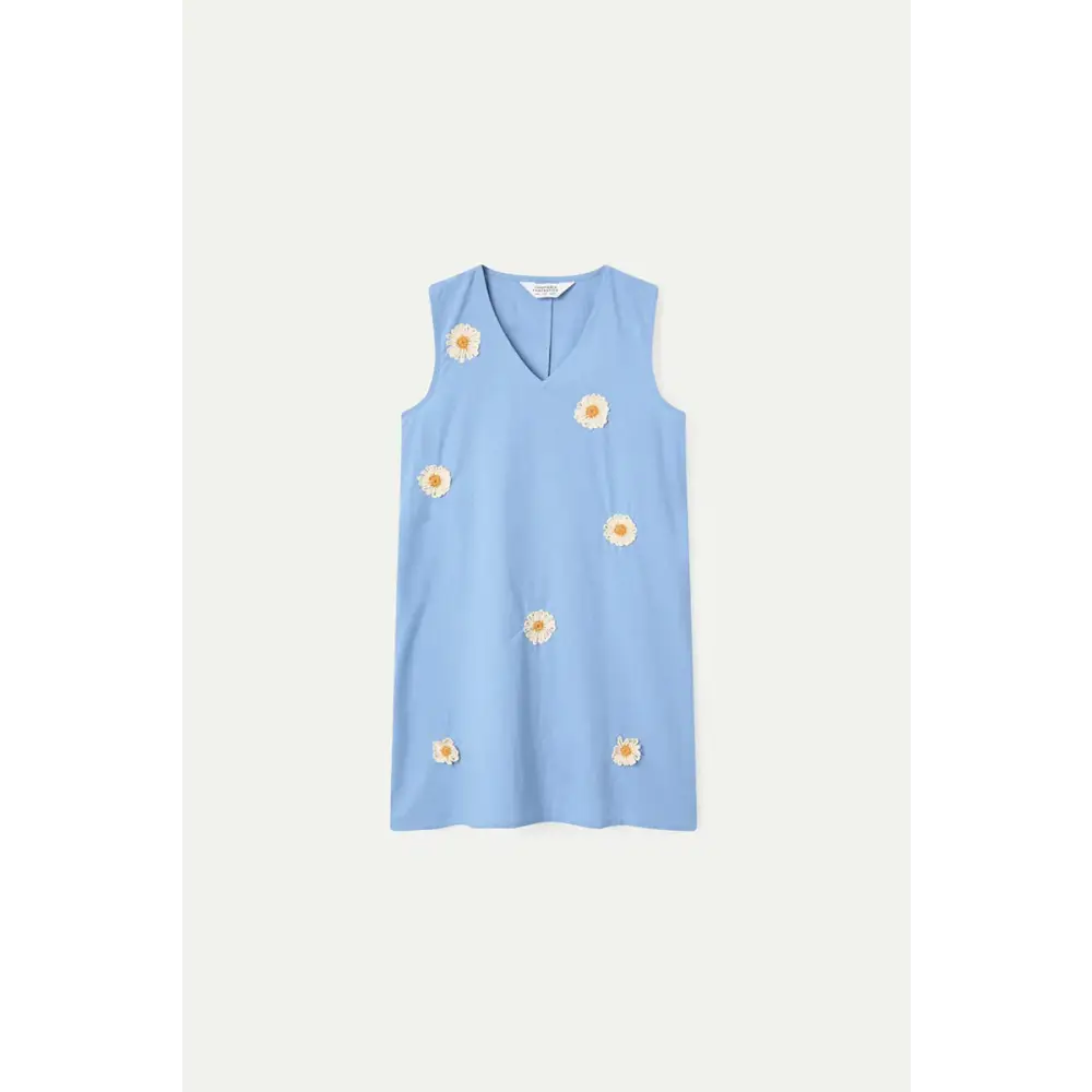 COMPAÑIA FANTASTICA VESTIDO CORTO CON BORDADO DE MARGARITAS