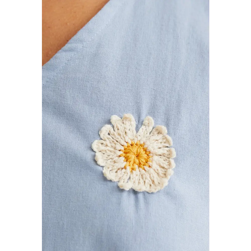 COMPANIA FANTASTICA VESTIDO CORTO CON BORDADO DE MARGARITAS