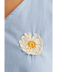 COMPANIA FANTASTICA VESTIDO CORTO CON BORDADO DE MARGARITAS