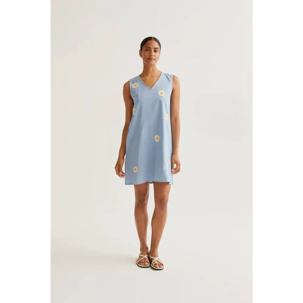 COMPAÑIA FANTASTICA VESTIDO CORTO CON BORDADO DE MARGARITAS