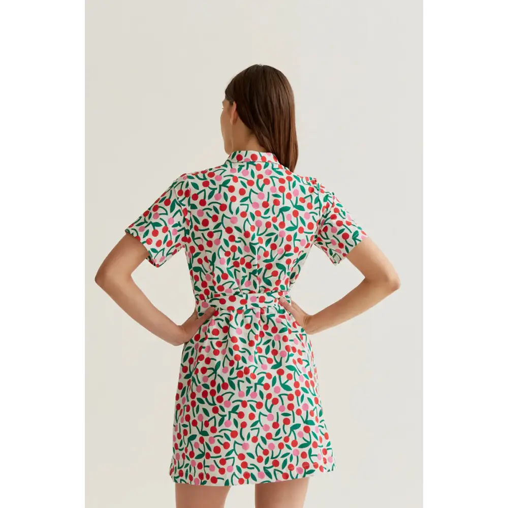 COMPANIA FANTASTICA VESTIDO CORTO CON ESTAMPADO GUINDA