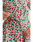 COMPANIA FANTASTICA VESTIDO CORTO CON ESTAMPADO GUINDA
