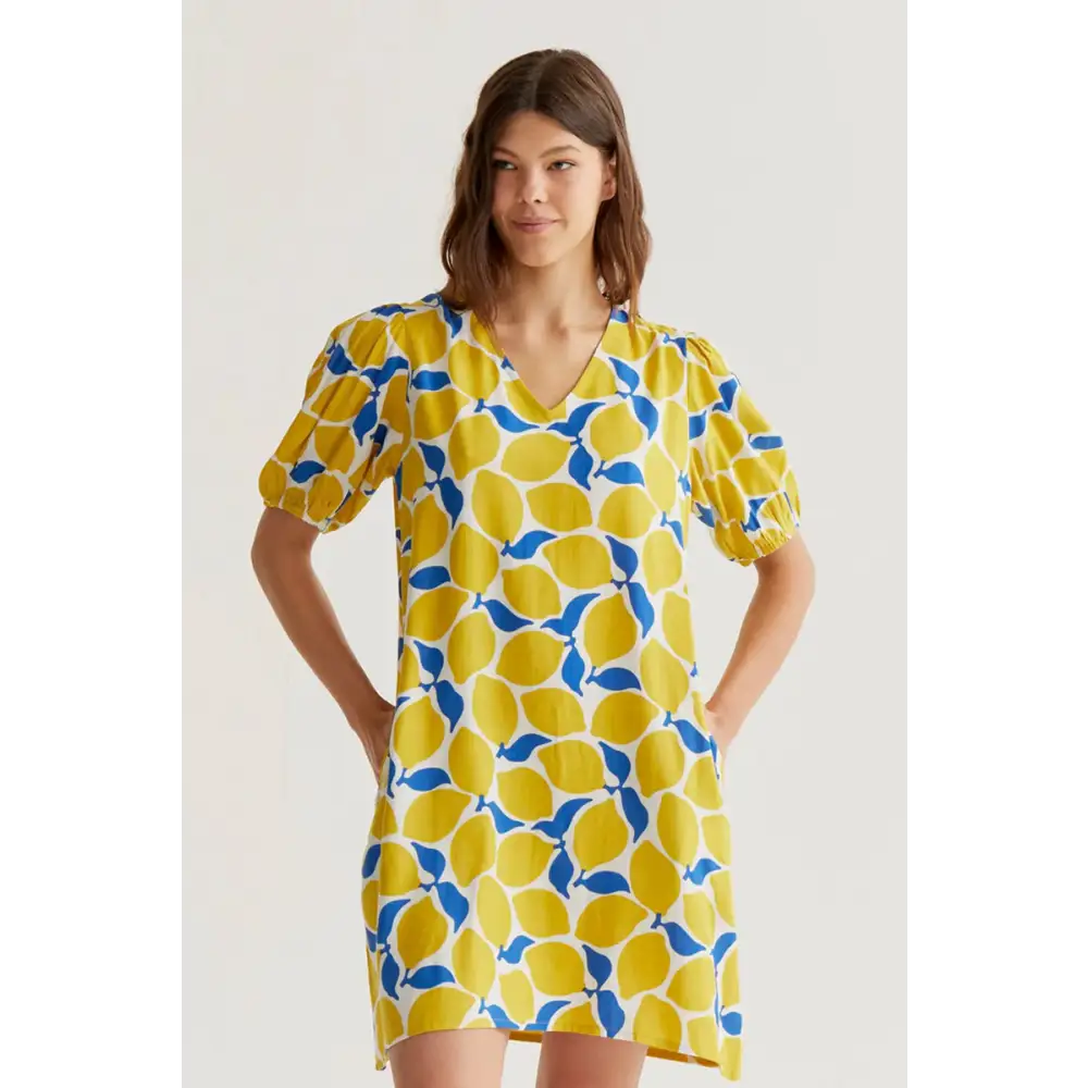 COMPANIA FANTASTICA VESTIDO CORTO CON ESTAMPADO LIMONCELLO