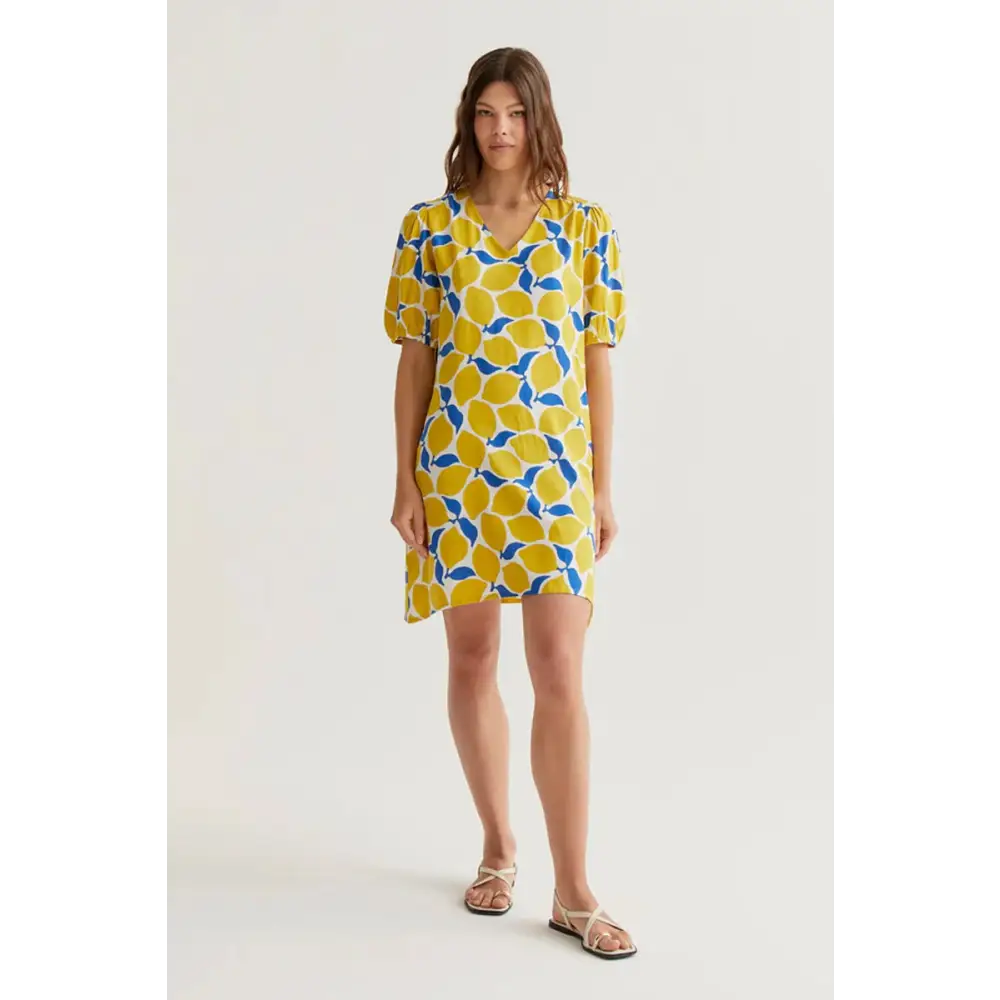 COMPANIA FANTASTICA VESTIDO CORTO CON ESTAMPADO LIMONCELLO