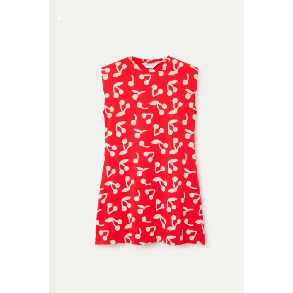 COMPANIA FANTASTICA VESTIDO CORTO CON ESTAMPADO RED GUINDA