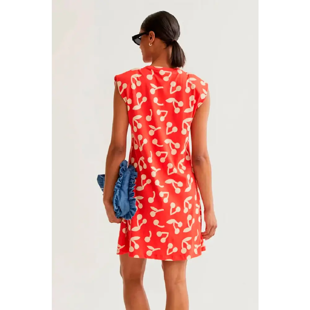COMPANIA FANTASTICA VESTIDO CORTO CON ESTAMPADO RED GUINDA
