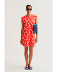 COMPANIA FANTASTICA VESTIDO CORTO CON ESTAMPADO RED GUINDA