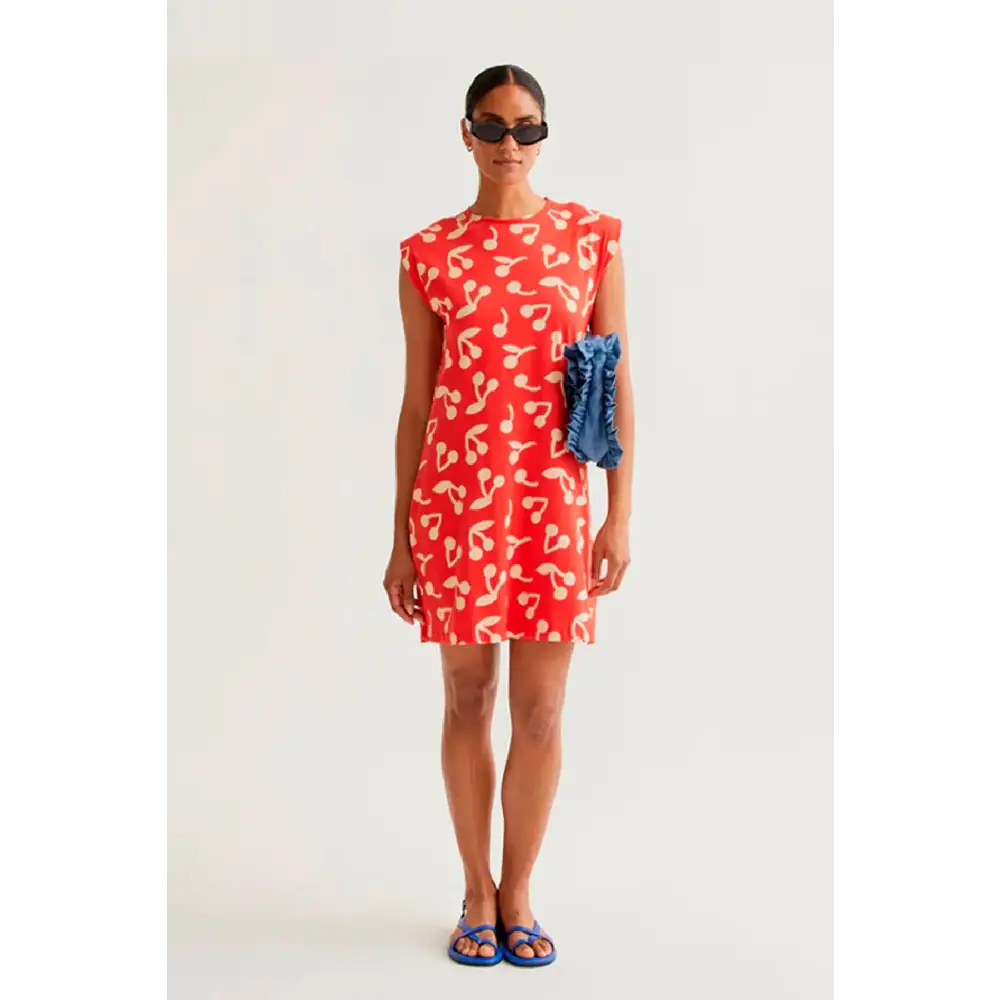 COMPANIA FANTASTICA VESTIDO CORTO CON ESTAMPADO RED GUINDA