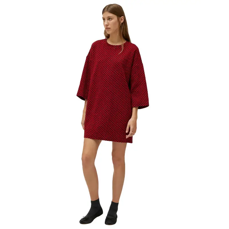 COMPANIA FANTASTICA VESTIDO CORTO JACQUARD ROJO