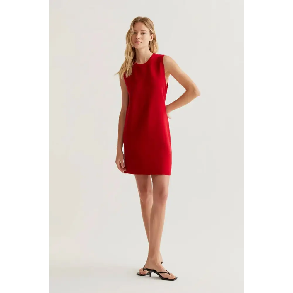 COMPAÑIA FANTASTICA VESTIDO CORTO PUNTO ROJO