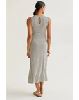 COMPANIA FANTASTICA VESTIDO LARGO CON ESTAMPADO DE RAYAS NEGRO