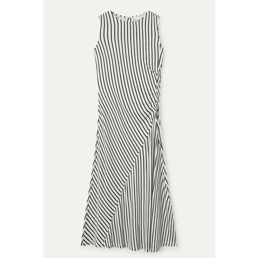 COMPANIA FANTASTICA VESTIDO LARGO CON ESTAMPADO DE RAYAS NEGRO