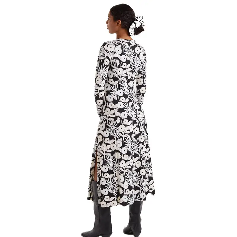 COMPAÑIA FANTASTICA VESTIDO LARGO CON ESTAMPADO TO - textil