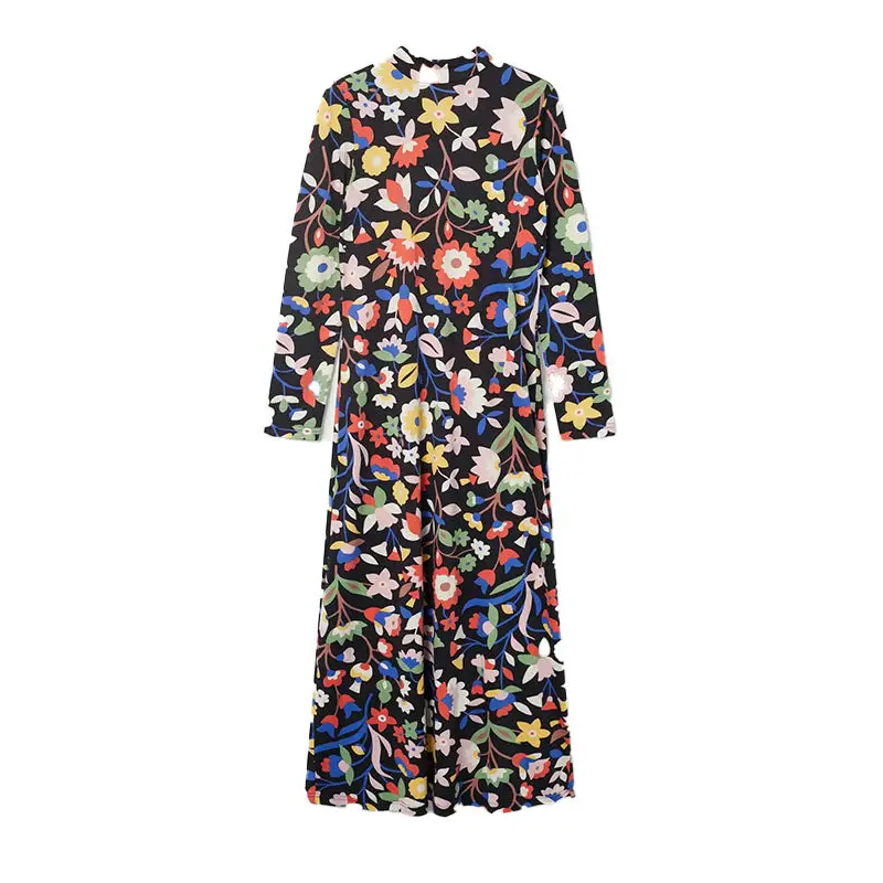 COMPAÑÍA FANTÁSTICA VESTIDO LARGO DE PUNTO FLORAL