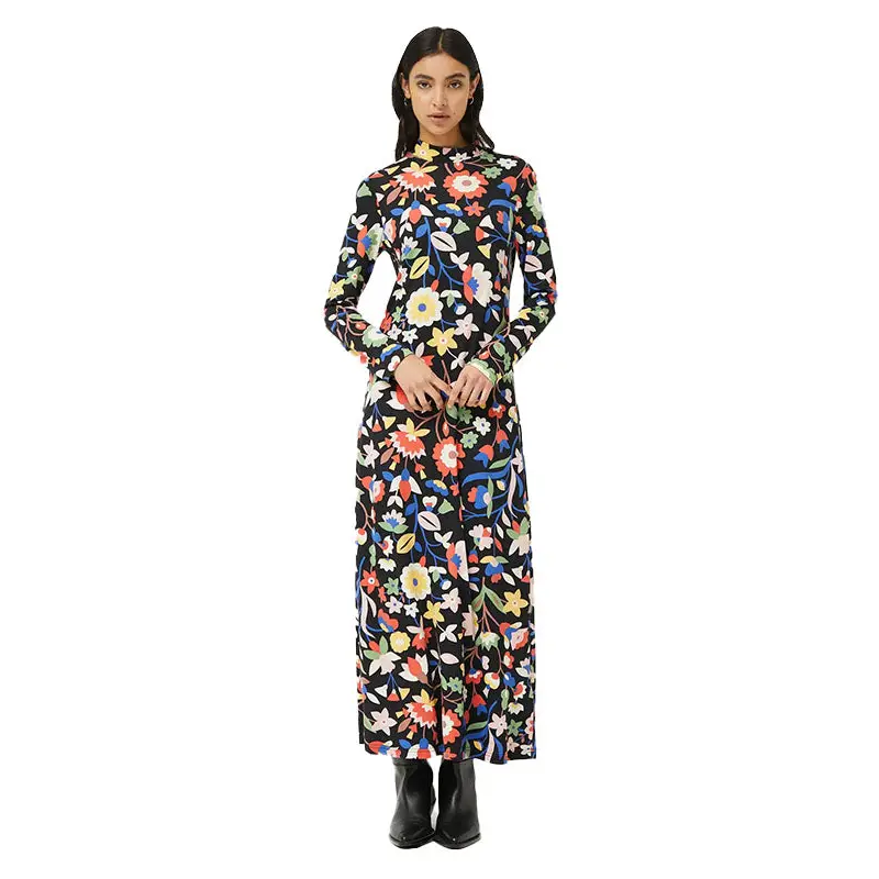 COMPAÑÍA FANTÁSTICA VESTIDO LARGO DE PUNTO FLORAL