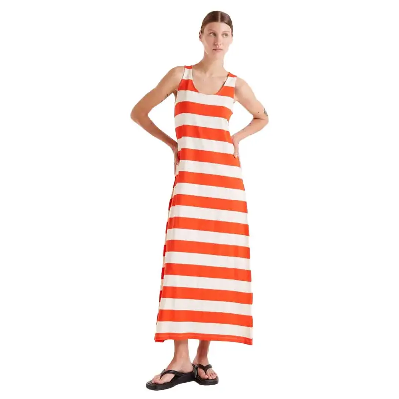 COMPAÑÍA FANTASTICA VESTIDO LARGO ESTAMPADO RAYAS