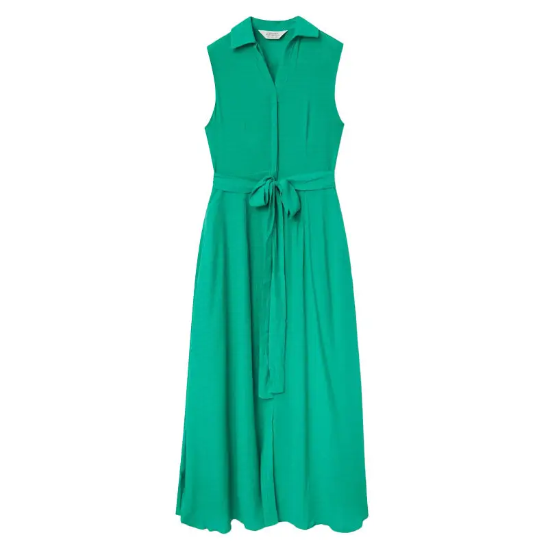 COMPAÑIA FANTASTICA VESTIDO LARGO FLUIDO VERDE