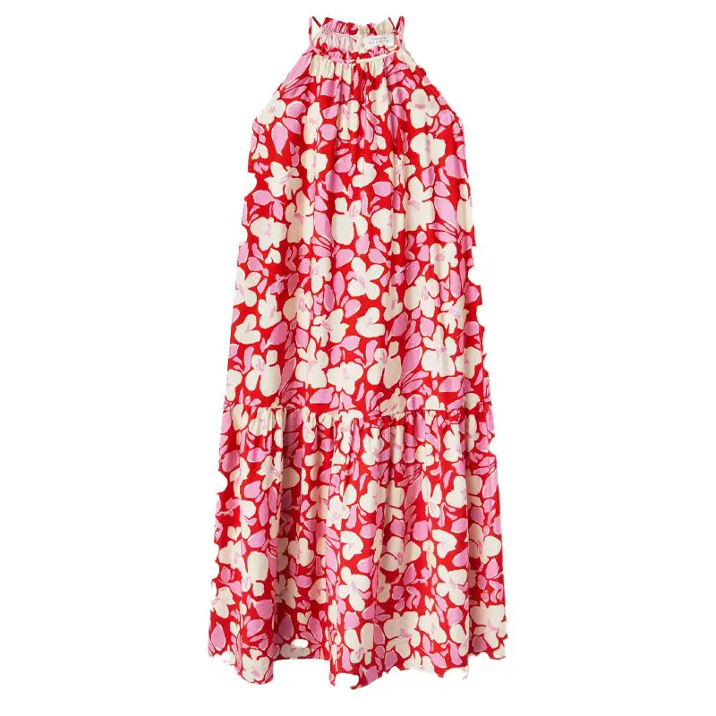 COMPAÑIA FANTASTICA VESTIDO LARGO HALTER ESTAMPADO