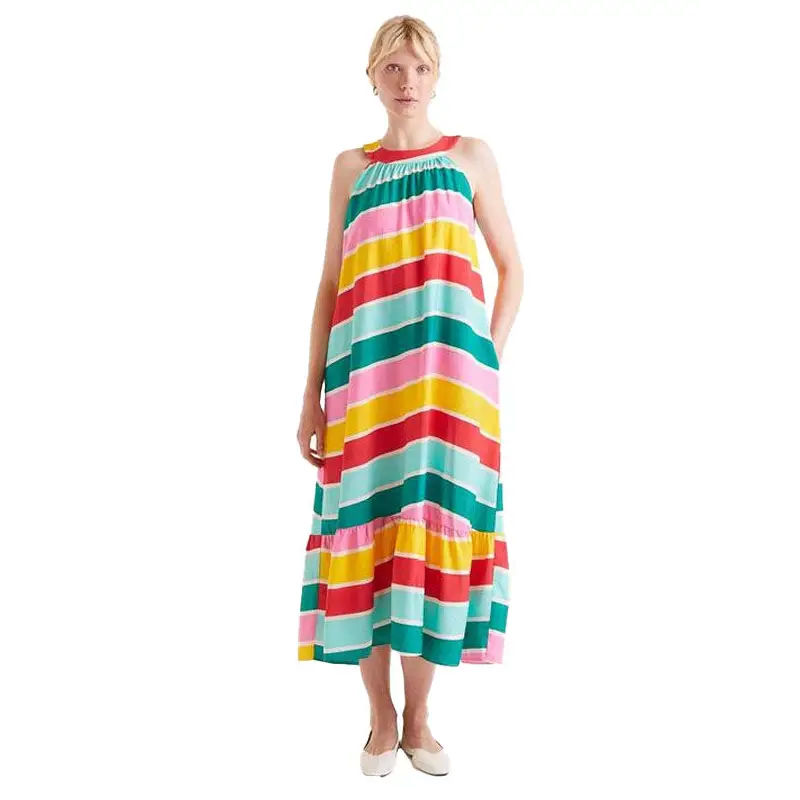 COMPAÑIA FANTASTICA VESTIDO LARGO RAYAS COLOUR WAV