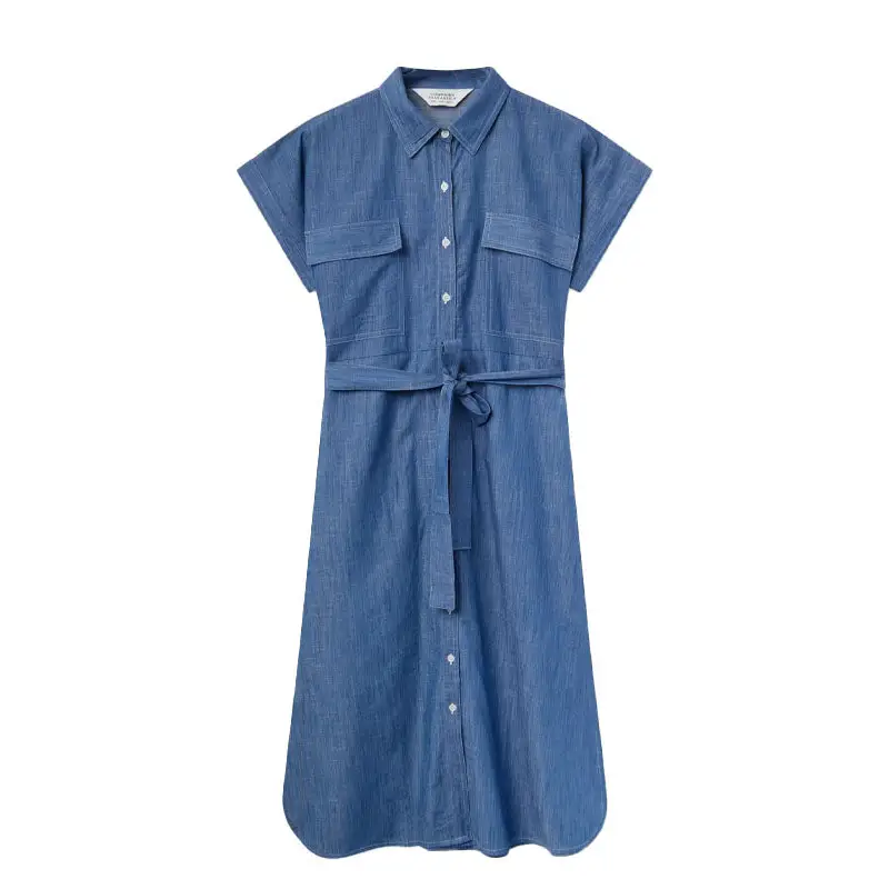 COMPAÑIA FANTASTICA VESTIDO MIDI CAMISERO VAQUERO