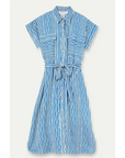 COMPANIA FANTASTICA VESTIDO MIDI CON ESTAMPADO LAVAGNA BLUE