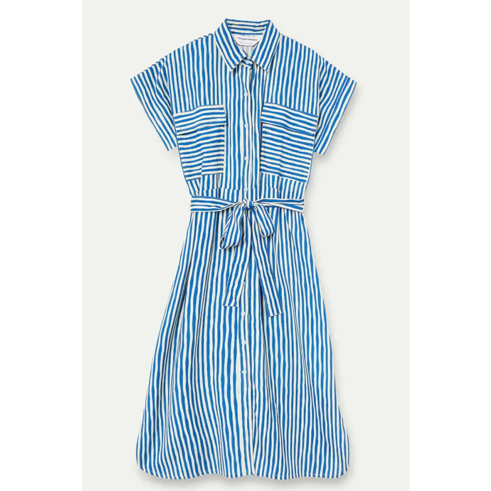COMPANIA FANTASTICA VESTIDO MIDI CON ESTAMPADO LAVAGNA BLUE