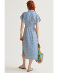 COMPANIA FANTASTICA VESTIDO MIDI CON ESTAMPADO LAVAGNA BLUE