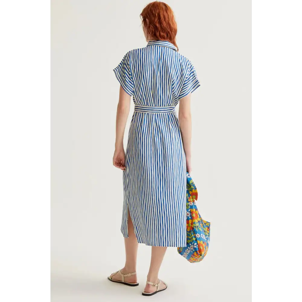 COMPANIA FANTASTICA VESTIDO MIDI CON ESTAMPADO LAVAGNA BLUE