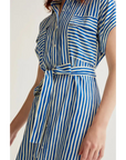 COMPANIA FANTASTICA VESTIDO MIDI CON ESTAMPADO LAVAGNA BLUE