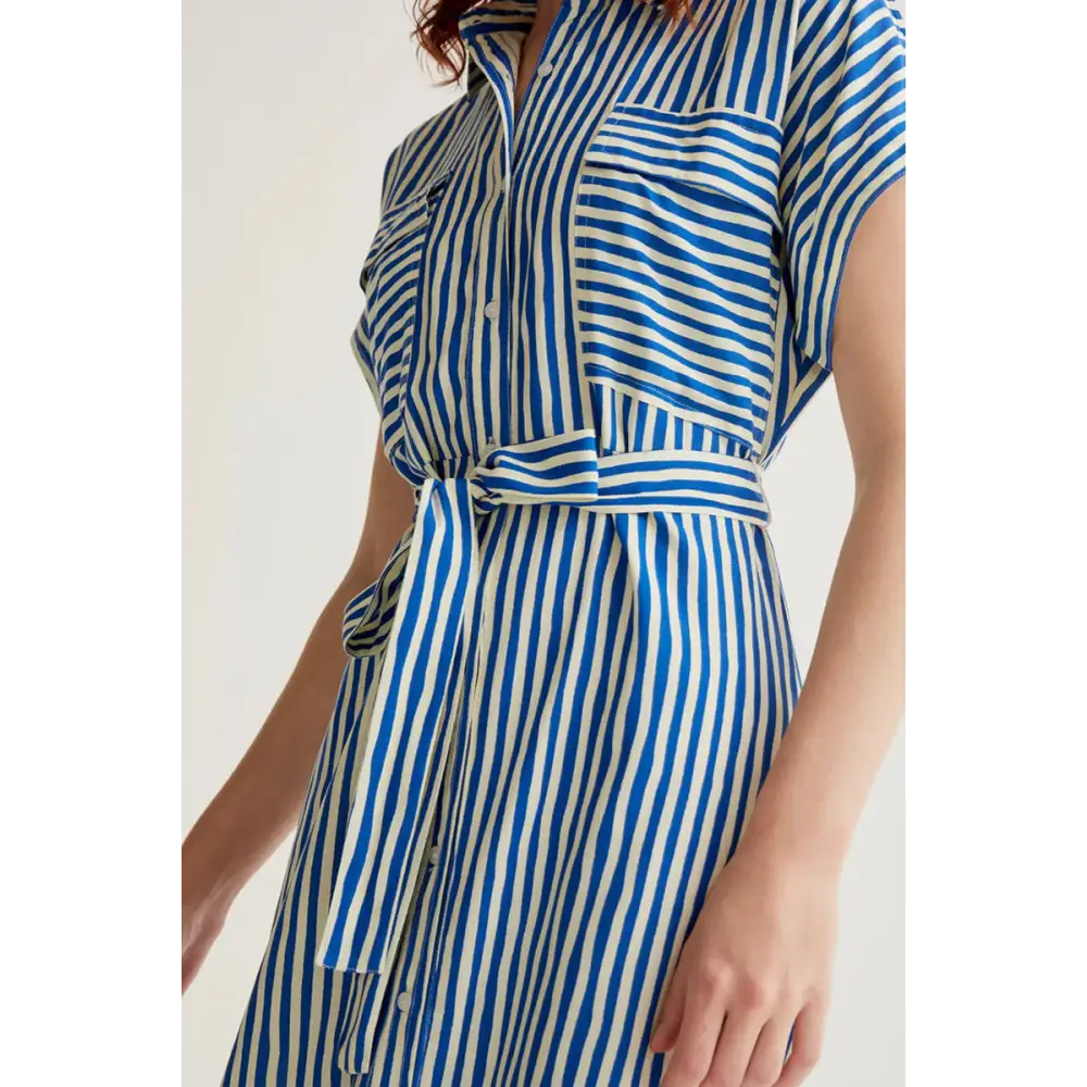 COMPANIA FANTASTICA VESTIDO MIDI CON ESTAMPADO LAVAGNA BLUE