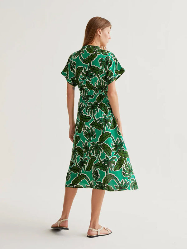 COMPANIA FANTASTICA VESTIDO MIDI CON ESTAMPADO PAL