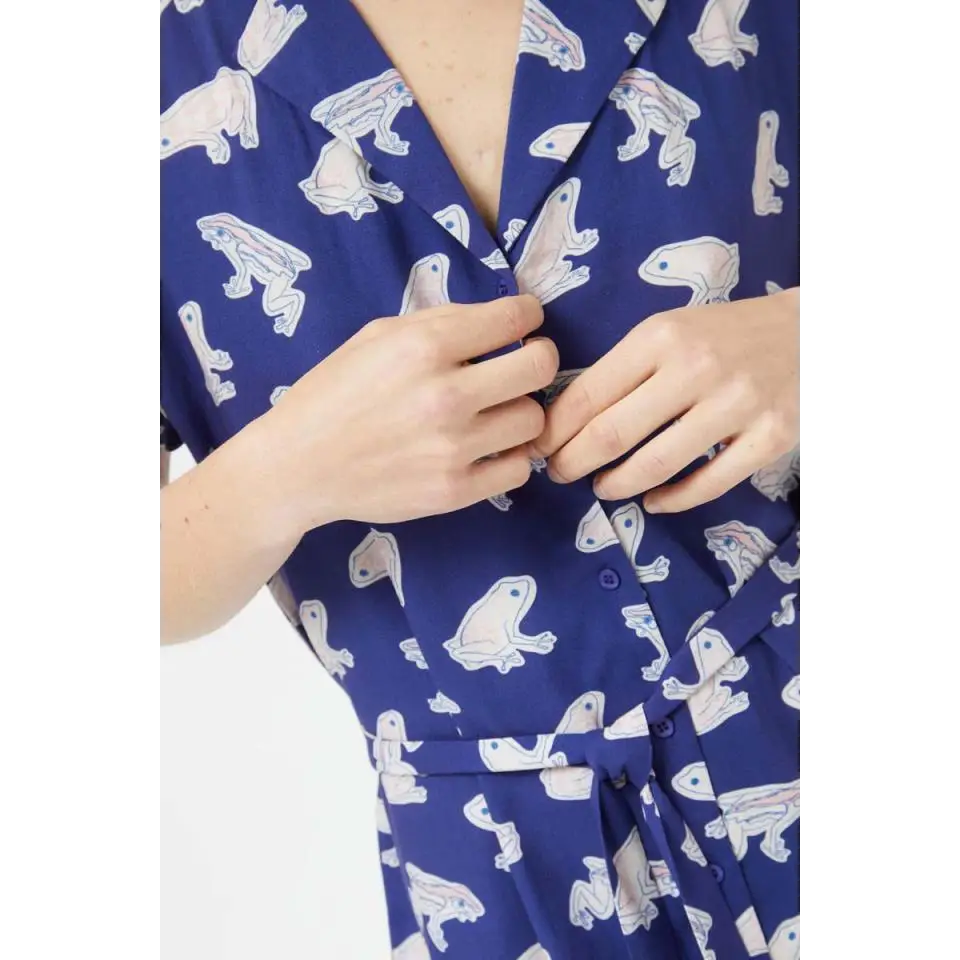 COMPAÑIA FANTASTICA VESTIDO MIDI DE RANAS